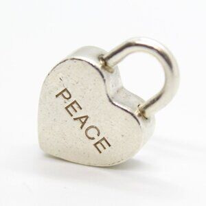 TIFFANY & CO. Peace Heart Padlock Charm Pendant in Sterling Silver